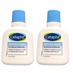 10X Cetaphil Gentle Skin Cleanser 1 oz Travel Size Bundle For Dry Sensitive Skin